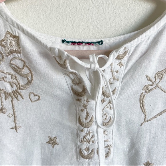 ❤️SOLD❤️Johnny Was Algol Linen Split Neckline Whi - Picture 10 of 11